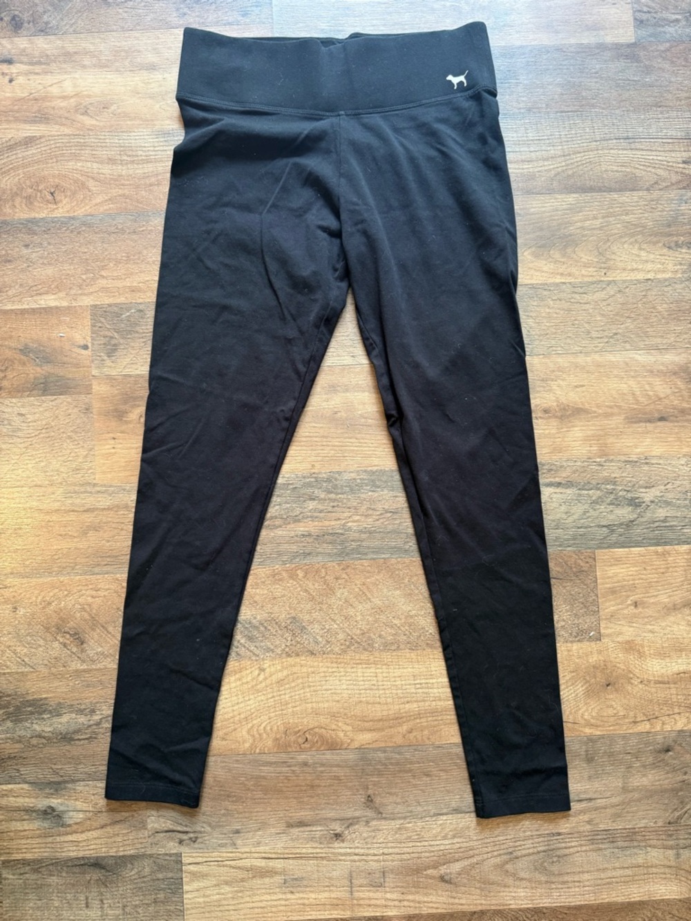 PINK Victoria's Secret Black Yoga Leggings with Dog Logo Size M